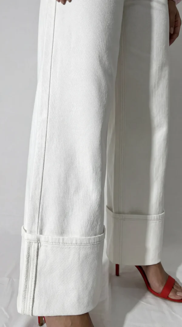 Denim Detail Shot Palazzo Pearl — Jeans a vita alta | Linea Regular