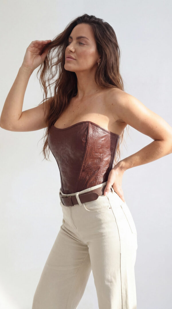 IMG4_RVH Bustier Espresso — Corpetto effetto pelle | Linea Regular