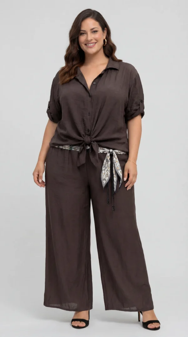 Image 41 Soft Mood — Completo camicia e pantalone palazzo | Linea Curvy