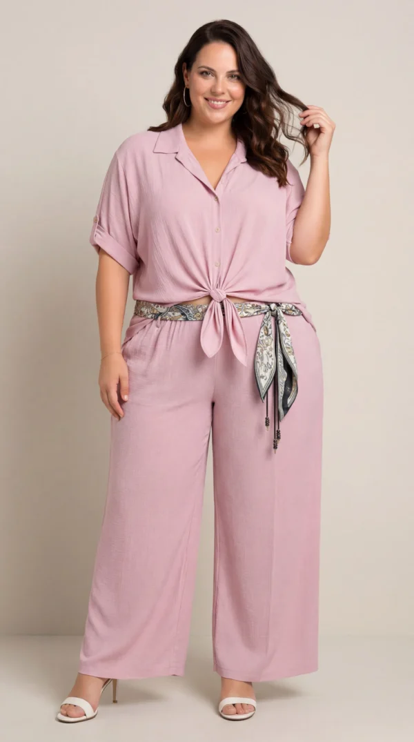 Image 50 Soft Mood — Completo camicia e pantalone palazzo | Linea Curvy