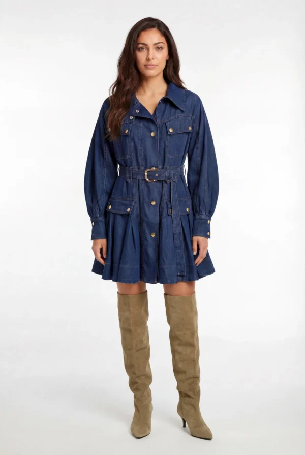 Master Reference Blue Empress — Vestito corto in denim | Linea Regular