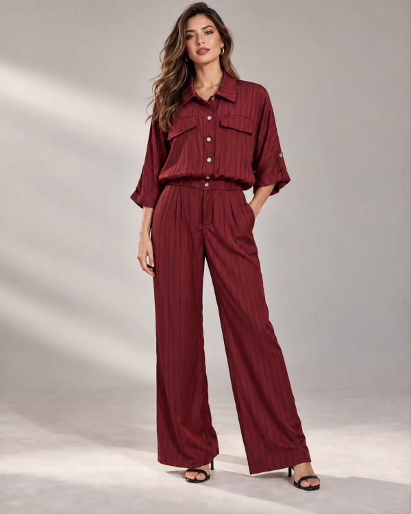 Completo Satin Bordeaux Élise